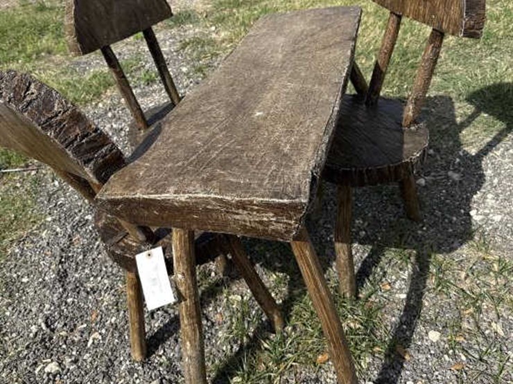 #86-•-custom-wooden-bench-&-3-chairs-image-2