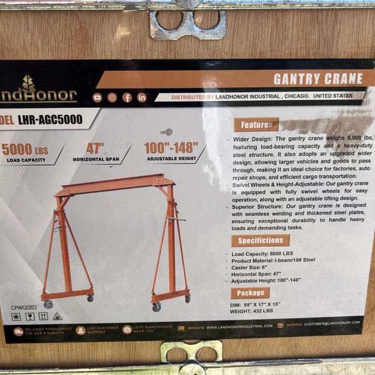 #4 • 5000 Lbs Gantry Crane