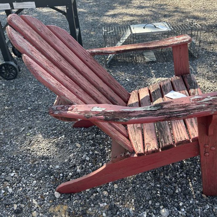 #211 • Weathered Adirondack Chair - Red