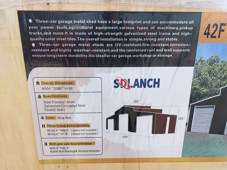 sdlanch-sdl4230tgms-42-ft-x-30-ft-triple-garage-metal-shed-image-5