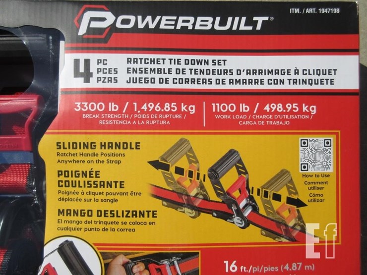 (4)-new-16'-x-1.5"-powerbuilt-ratchet-straps-image-3