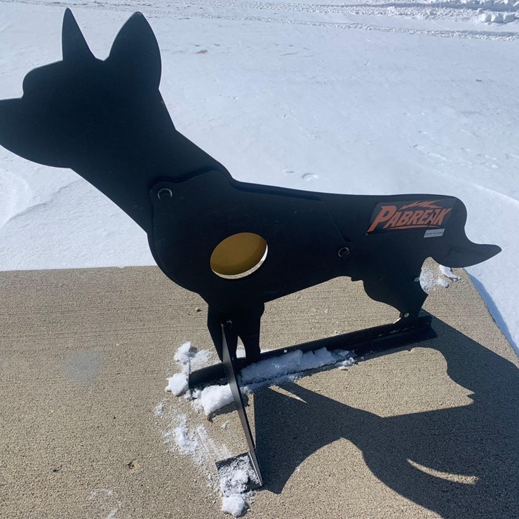 AR500 Steel Coyote Shooting Target With Heart Flapper