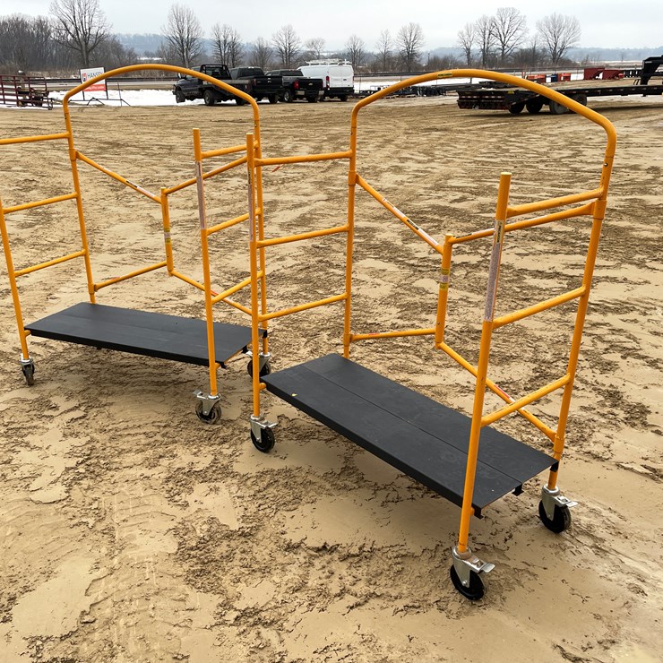 #3949 • (2) Rolling Metal Carts