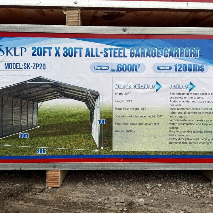 New SKLP Co 20ft x 30ft All Steel Garage Carport