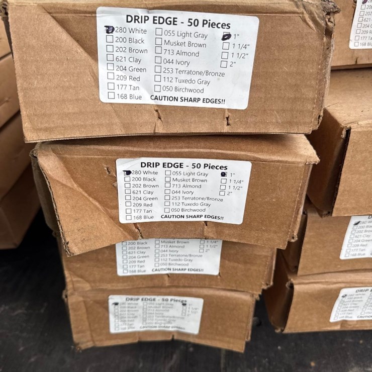 (4) New Boxes of White 10ft x 1in Aluminum Drip Edge