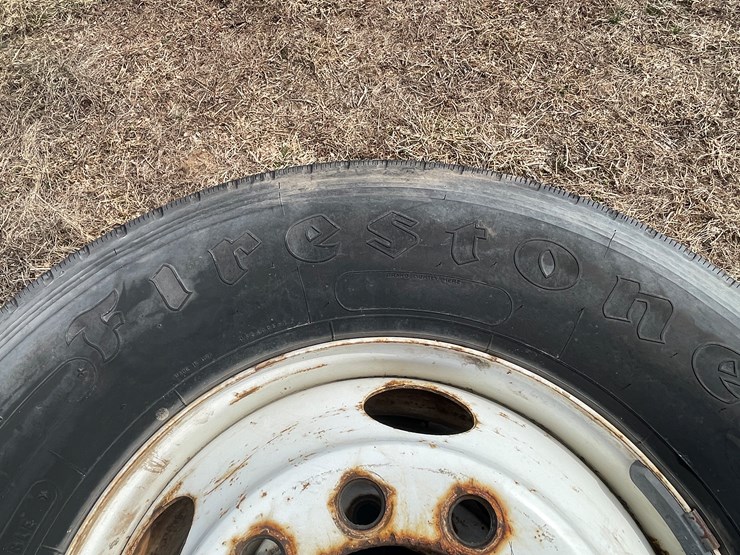 #10709-•-(2)-firestone-12r22.5-truck-tires-on-rims-image-6