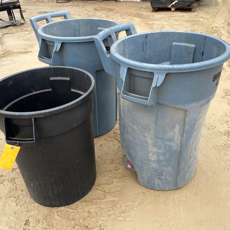 #3947 • (3) Poly Trash Barrels
