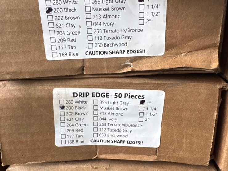 (4)-new-boxes-of-black-10ft-x-1in-aluminum-drip-edge-image-1