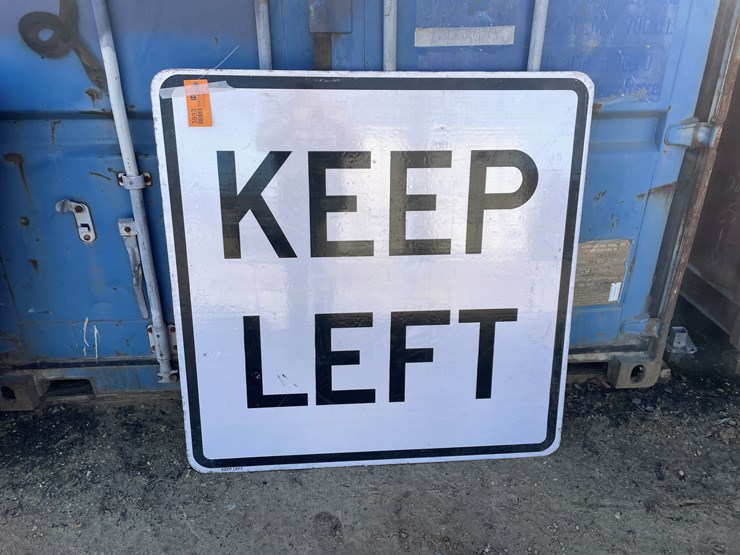 #3933-•-retired-white-fiberglass-road-sign-image-1