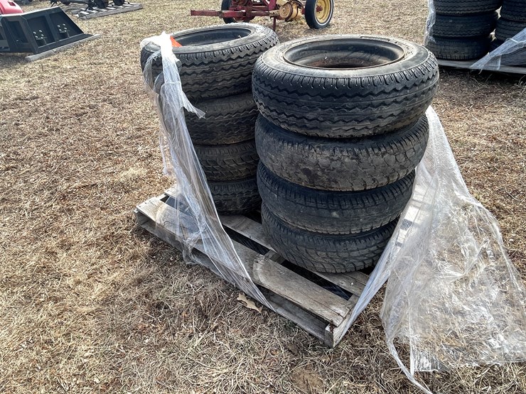 #10701-•-(8)-14.5"-trailer-house-tires-on-rims-image-1