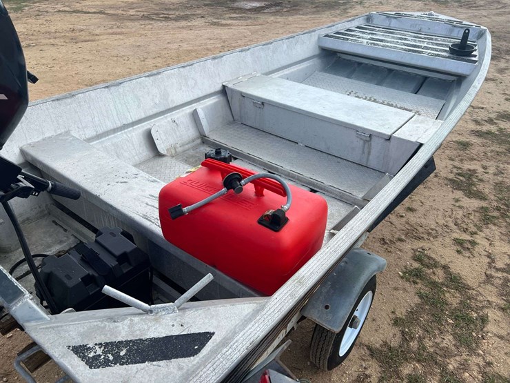 hanko-aluminum-14'-jon-boat-w/2022-mercury-25hp-4-stroke-outboard-motor-&-trailer-image-9