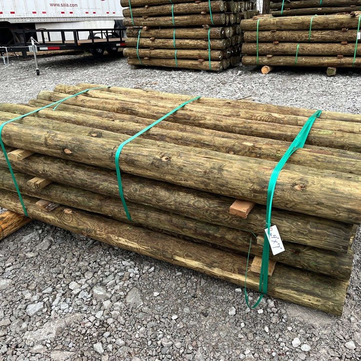 Bundle of (36) 4”x7’ Treated Fence Post