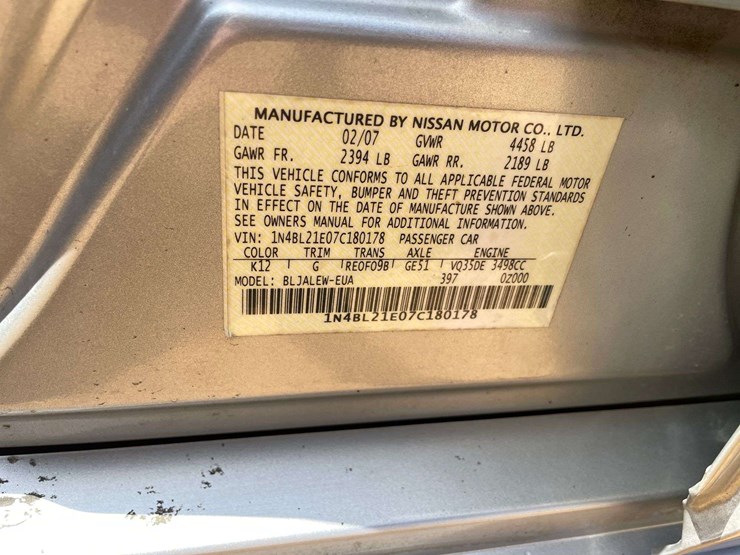 2007-nissan-altima-sl-4-door-sedan-(254,637-miles)-image-27