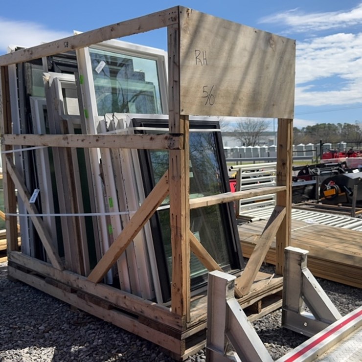 #6099 • CRATE OF VARIOUS SIZED WINDOWS