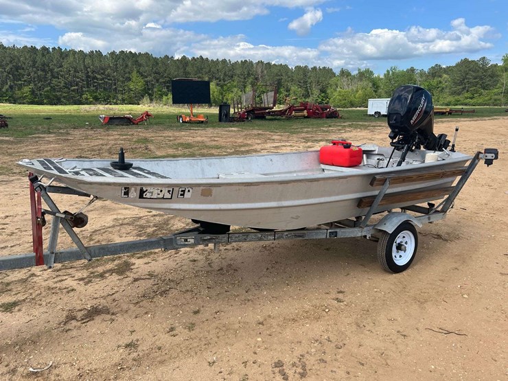 hanko-aluminum-14'-jon-boat-w/2022-mercury-25hp-4-stroke-outboard-motor-&-trailer-image-2