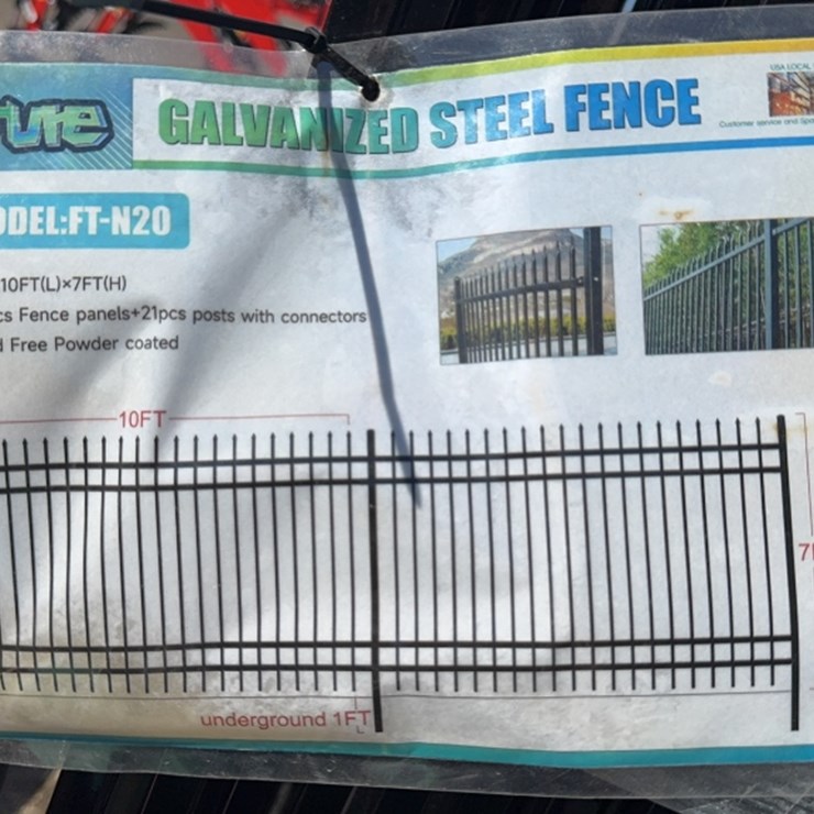 #1088 • QTY (20) 7'X10' WROUGHT IRON FENCE PANELS