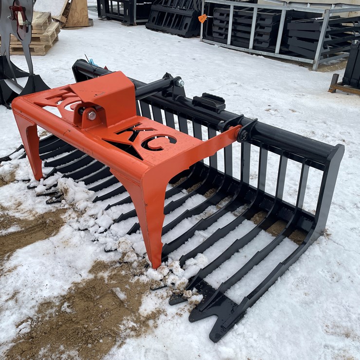 #2039 • Skid Steer Mount Skeleton Grapple Bucket