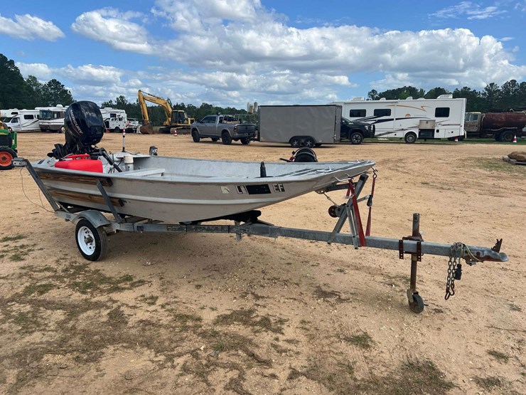 hanko-aluminum-14'-jon-boat-w/2022-mercury-25hp-4-stroke-outboard-motor-&-trailer-image-6
