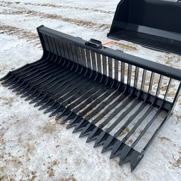 #2046 • Skid Steer Mount 72" Fine Tooth Skeleton Bucket