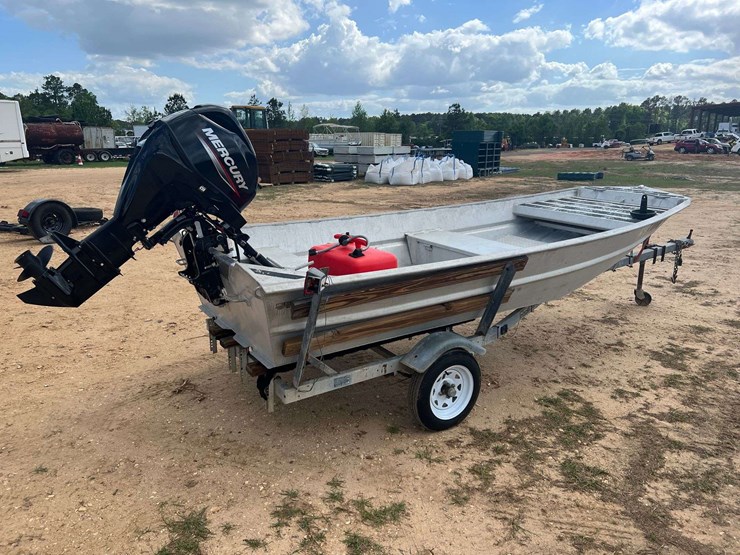 hanko-aluminum-14'-jon-boat-w/2022-mercury-25hp-4-stroke-outboard-motor-&-trailer-image-5