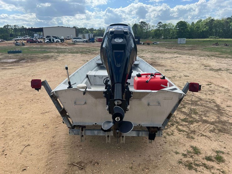 hanko-aluminum-14'-jon-boat-w/2022-mercury-25hp-4-stroke-outboard-motor-&-trailer-image-4