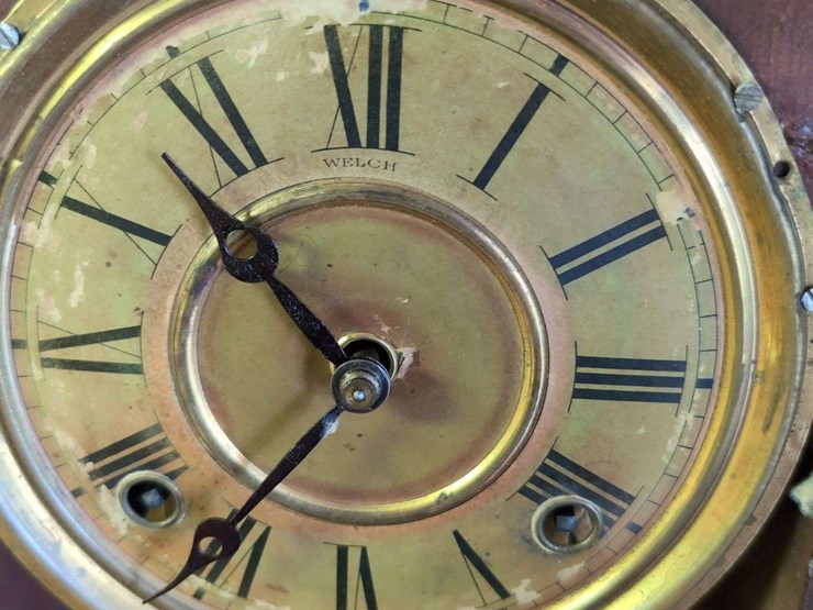 two-clocks-including-welch-mantle-clock-and-miniature-grandfather-clock-image-3