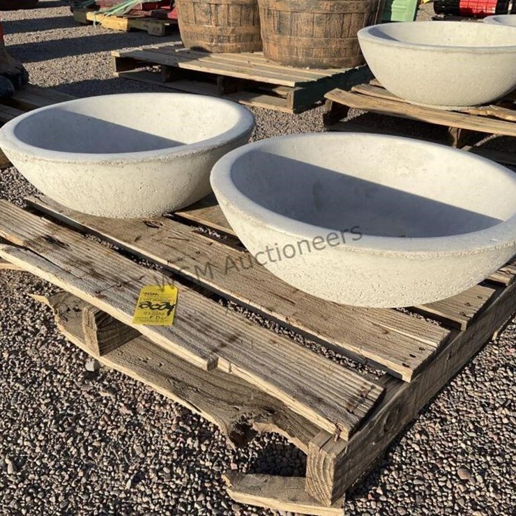 (2) CONCRETE PLANTERS