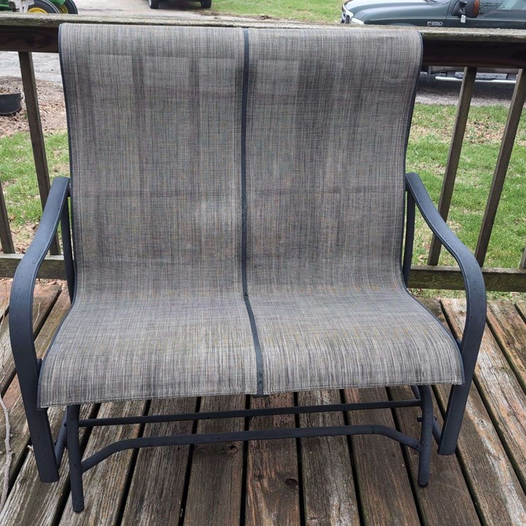 Outdoor Glider Loveseat with Mesh Seating