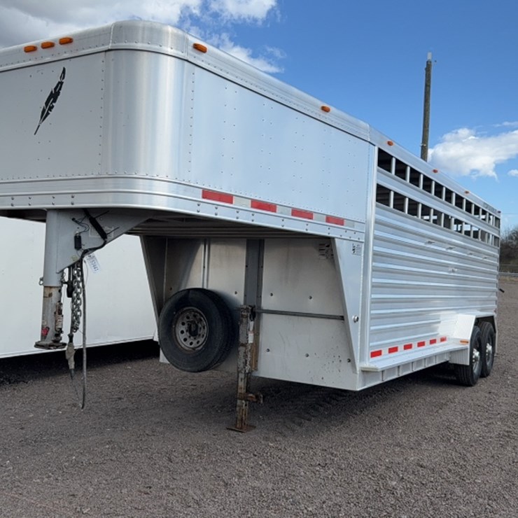 #3012 • 2008 FEATHER LITE 20' ALUMINUM STOCK TRAILER