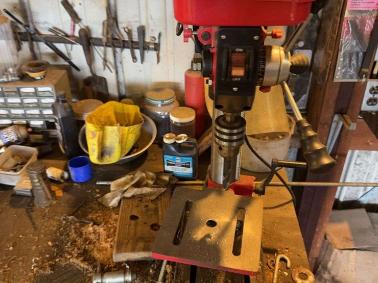 workbench-with-power-smart-drill-press-and-various-tools-image-3