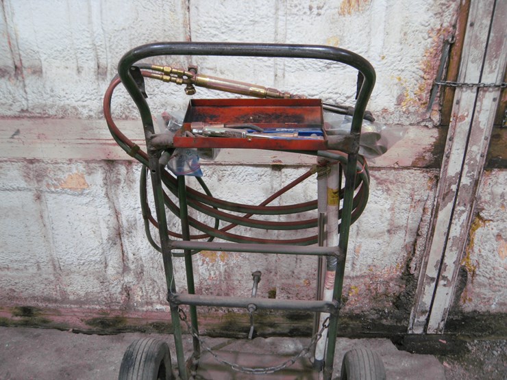 seller-#13.--acetylene-torch-and-stand-w/-brass-rods,-welding-rods-image-2