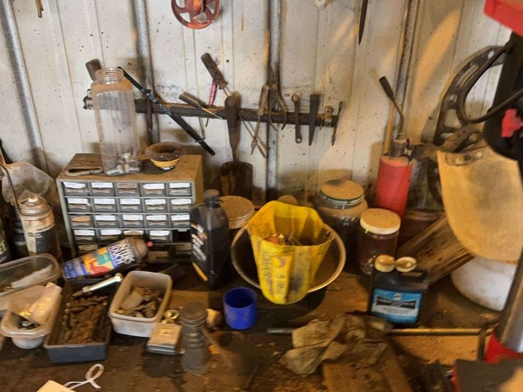 workbench-with-power-smart-drill-press-and-various-tools-image-4