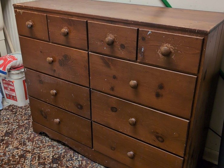 wooden-dresser-with-contents,-34"-x-42"-x-15"-image-1