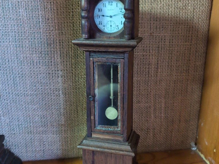 two-clocks-including-welch-mantle-clock-and-miniature-grandfather-clock-image-7