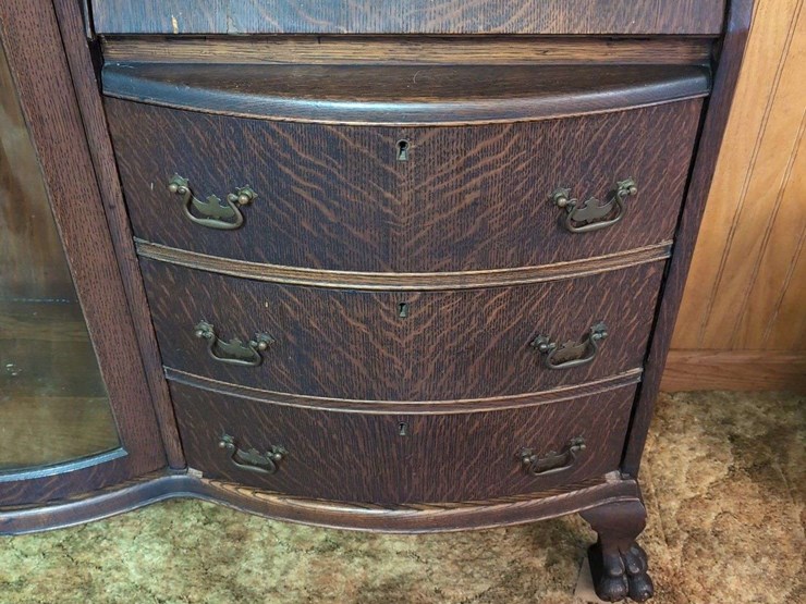 wooden-secretary-desk-and-display-cabinet-combination-image-3