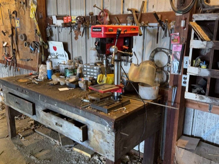 workbench-with-power-smart-drill-press-and-various-tools-image-2