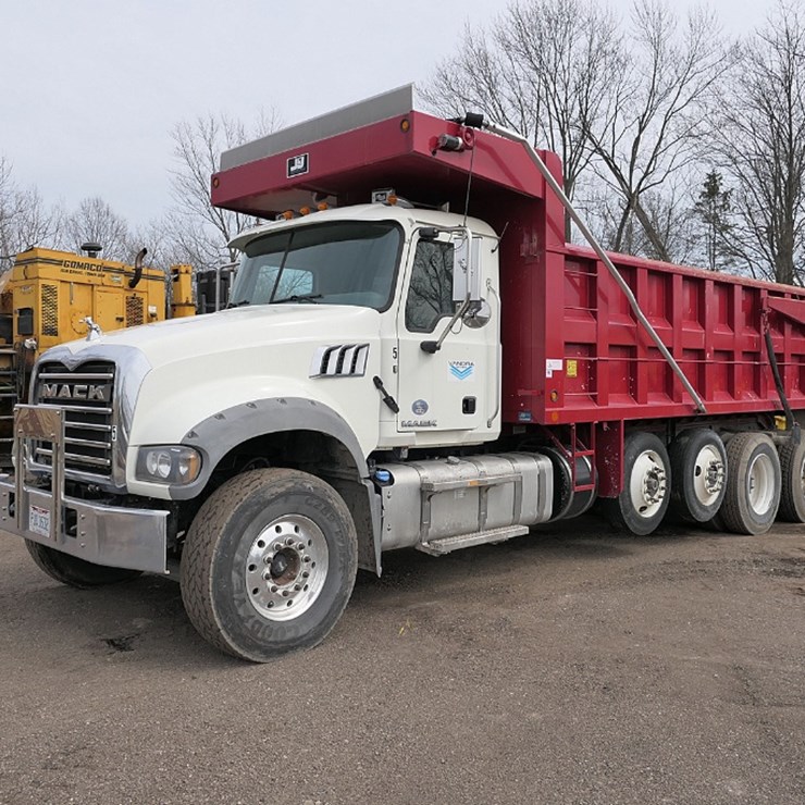 2017 Mack GU713 Quad Axle Dump Truck, SN:1M2AX09C5HM032603, Mack MP8, Allison Auto, J & J 21' Steel