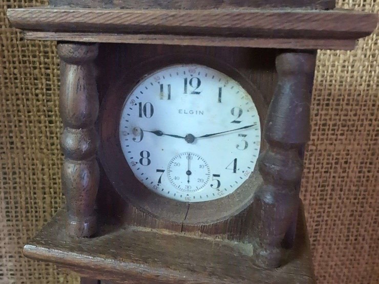 two-clocks-including-welch-mantle-clock-and-miniature-grandfather-clock-image-8