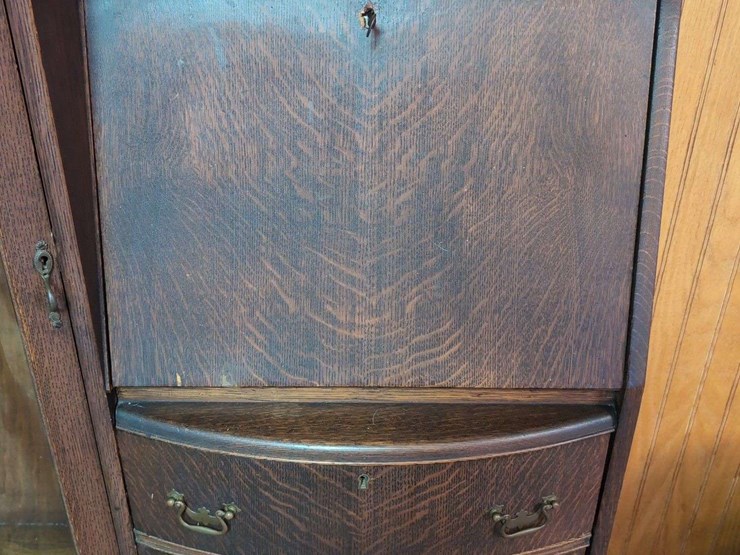 wooden-secretary-desk-and-display-cabinet-combination-image-4