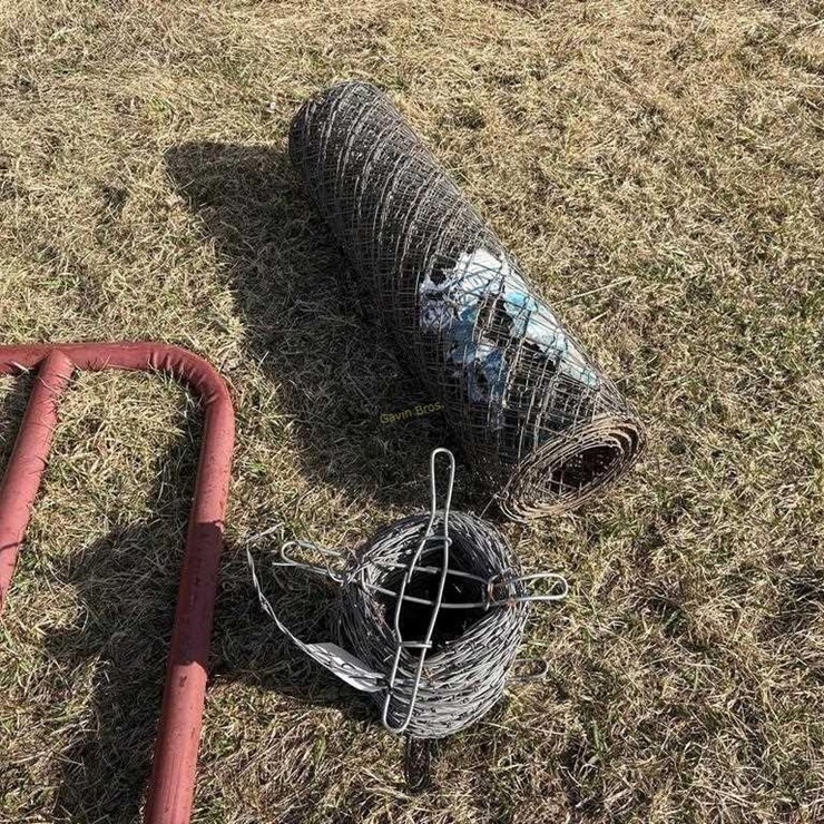 Partial Roll of Barb Wire & Cyclone Fence