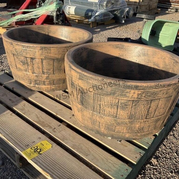 (2) CONCRETE PLANTERS