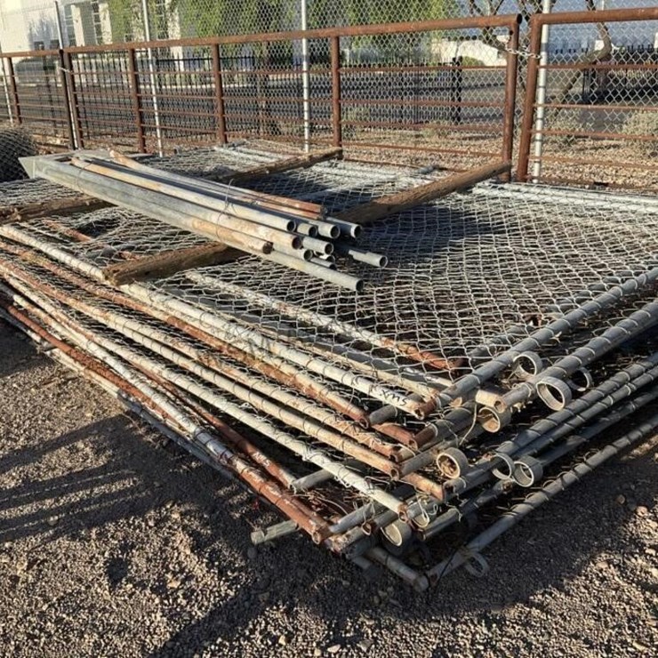 STACK OF PORTABLE SITE FENCING
