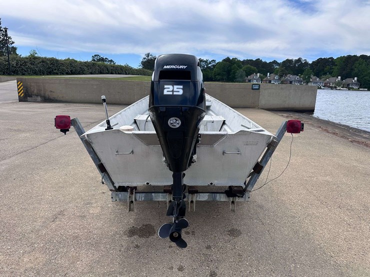 hanko-aluminum-14'-jon-boat-w/2022-mercury-25hp-4-stroke-outboard-motor-&-trailer-image-8