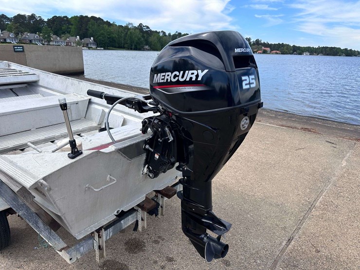hanko-aluminum-14'-jon-boat-w/2022-mercury-25hp-4-stroke-outboard-motor-&-trailer-image-6
