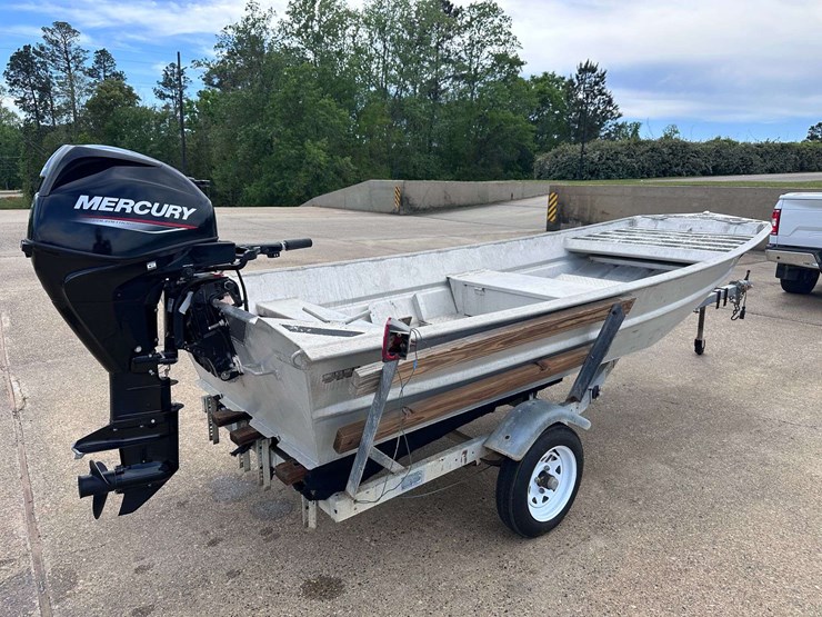 hanko-aluminum-14'-jon-boat-w/2022-mercury-25hp-4-stroke-outboard-motor-&-trailer-image-9