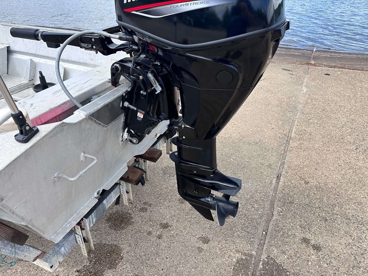 hanko-aluminum-14'-jon-boat-w/2022-mercury-25hp-4-stroke-outboard-motor-&-trailer-image-7