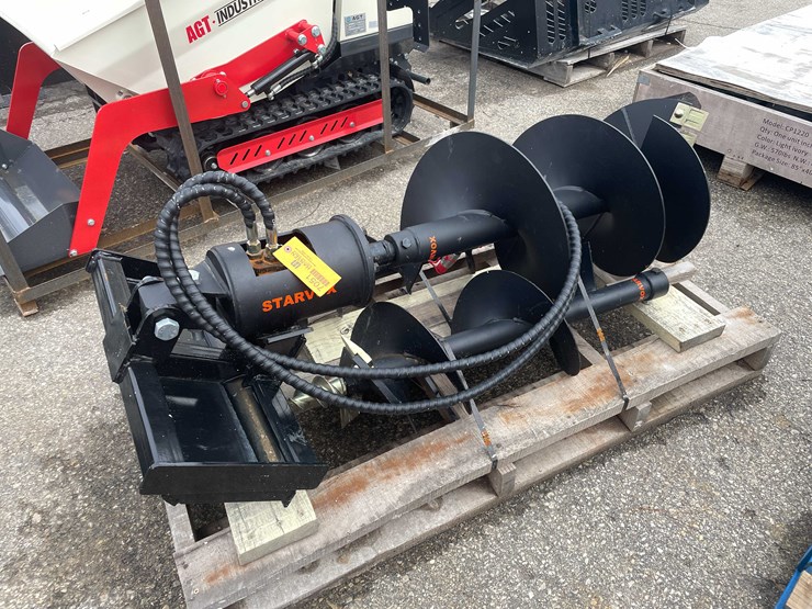 #7051-•-unused-starvox-mini-skid-steer-post-hole-auger-(o10)-image-2