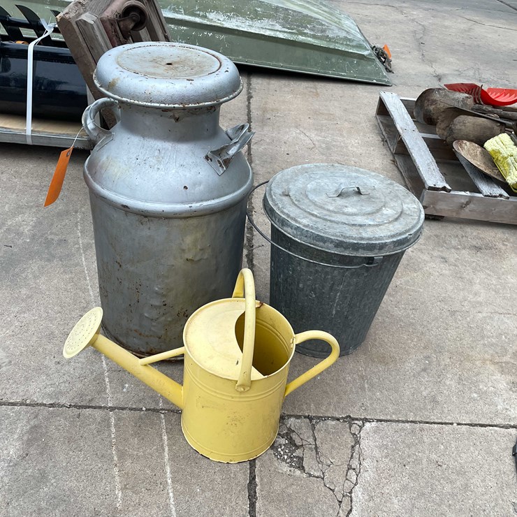 #7018 • Milk Can, Watering Can, and Galvanized Bucket (O3)