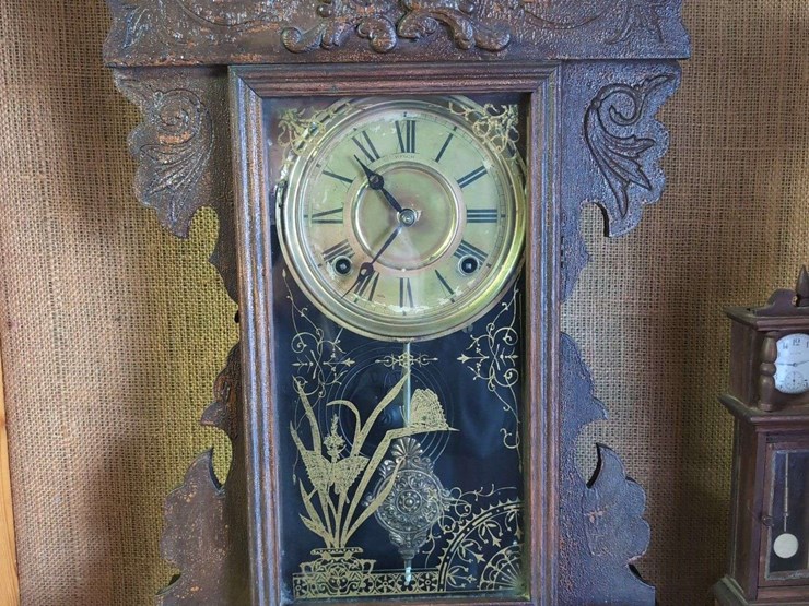two-clocks-including-welch-mantle-clock-and-miniature-grandfather-clock-image-4