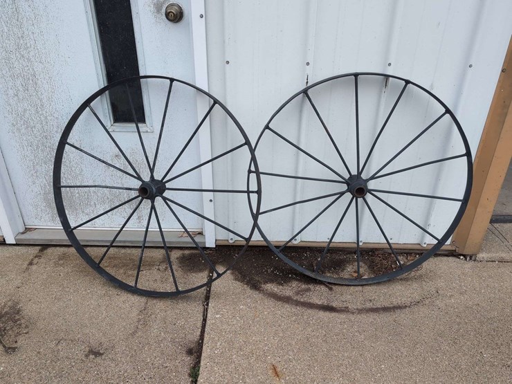 pair-of-metal-spoked-wheels-image-1